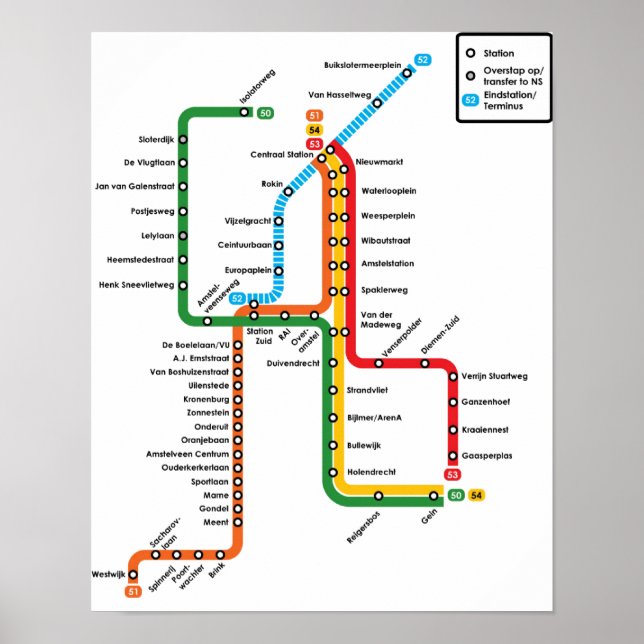 Amsterdam Metro Poster (Vorne)