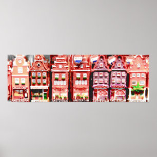 Amsterdam-Miniatur-Häuser Poster