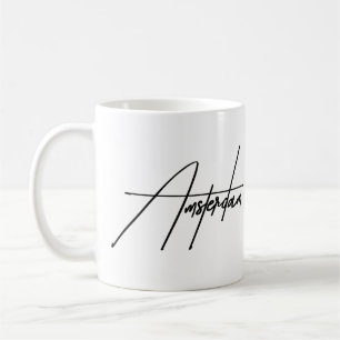 Amsterdam Minimalistische Typografie Ästhetik Souv Kaffeetasse