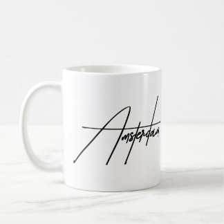 Amsterdam Minimalistische Typografie Ästhetik Souv Kaffeetasse