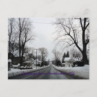 Amsterdam mit etwas Schnee Postkarte