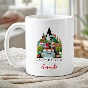 Amsterdam Monogramm Buchstabe A Personalisiertes G Kaffeetasse