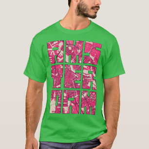 Amsterdam Netherlands Blossom City Map Typografy T-Shirt