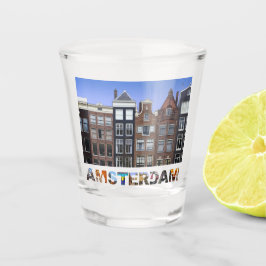 Amsterdam Netherlands Canal Houses Travel Foto Schnapsglas