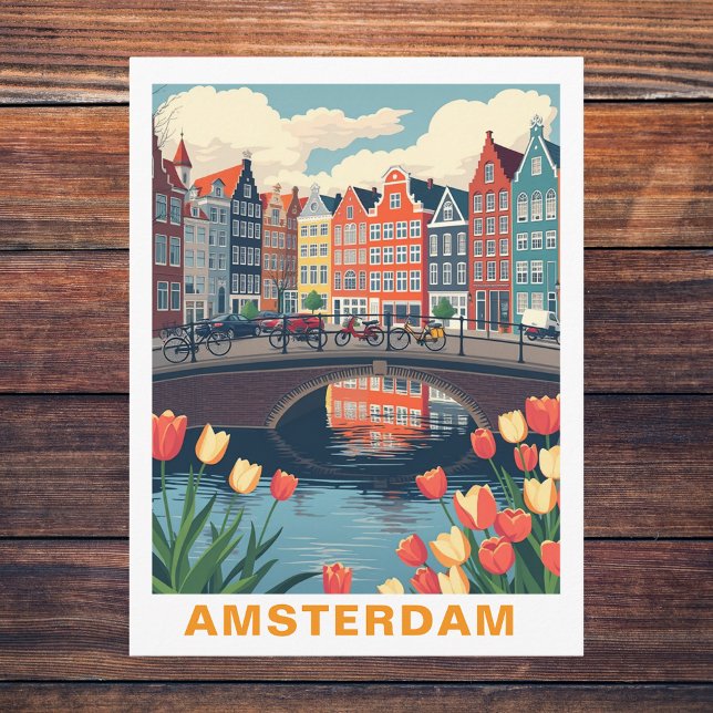 Amsterdam Netherlands City Travel Bicycle Postkarte (Amsterdam Netherlands City Travel Bicycle Postcard
)