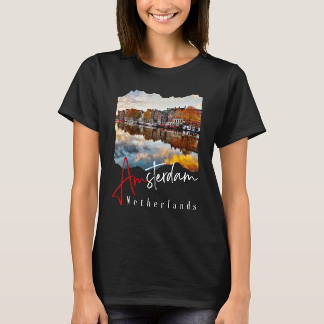 Amsterdam Netherlands Souvenir T-Shirt (Vorderseite)