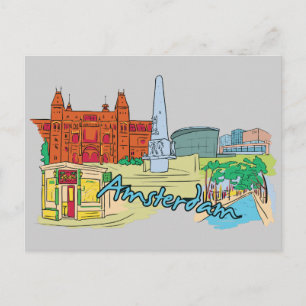 Amsterdam, Niederlande Berühmte Stadt Postkarte