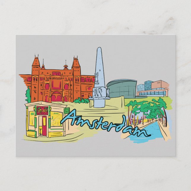 Amsterdam, Niederlande Berühmte Stadt Postkarte (Vorderseite)