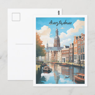 Amsterdam Niederlande Berühmter Reiseort Postkarte