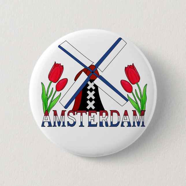 Amsterdam Niederlande Button (Vorderseite)