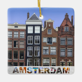 Amsterdam Niederlande Canal Houses Weihnachten Keramikornament