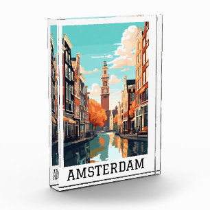 Amsterdam Niederlande Canal Travel Fotoblock