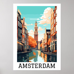 Amsterdam Niederlande Canal Travel Poster