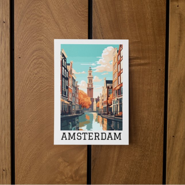 Amsterdam Niederlande Canal Travel Postkarte (amsterdam netherlands postcards)