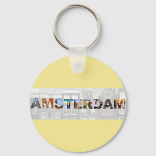 Amsterdam Niederlande Canal Zuhause Travel Fotos Schlüsselanhänger