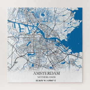 Amsterdam Niederlande City Map Einfach Puzzle