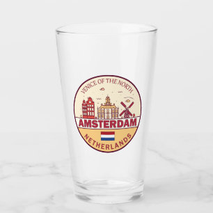Amsterdam Niederlande City Skyline Emblem Glas