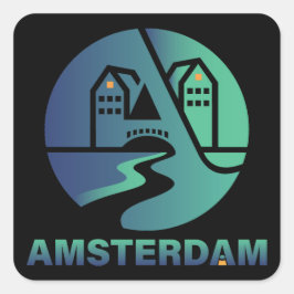Amsterdam Niederlande Europa Quadratischer Aufkleber