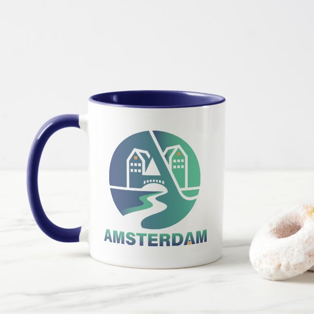 Amsterdam Niederlande Europa Tasse (Mit Donut)