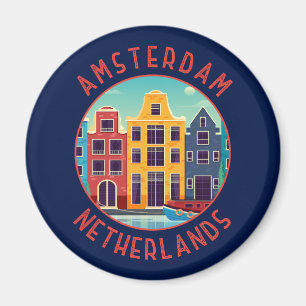 Amsterdam Niederlande farbenfrohe Häuser gestört Magnet