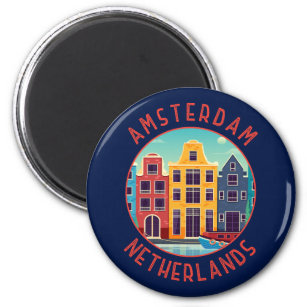 Amsterdam Niederlande farbenfrohe Häuser gestört Magnet