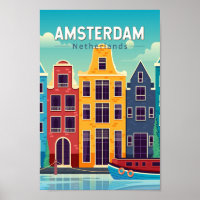 Amsterdam Niederlande farbenfrohe Häuser Reisen Re