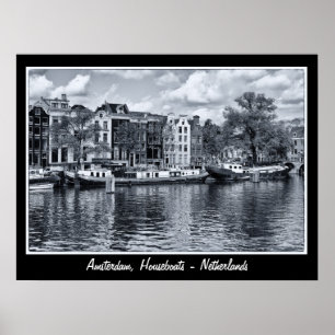 Amsterdam - Niederlande, Hausboote (Poster) Poster