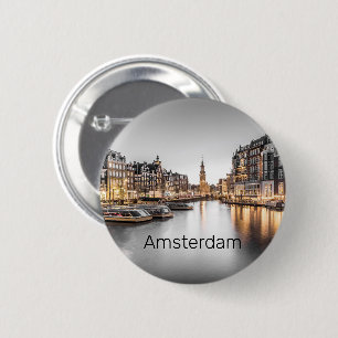 Amsterdam Niederlande Holland Niederländisch Souve Button