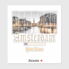 Amsterdam Niederlande Holland Vintage Souvenir Aufkleber