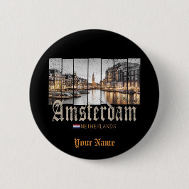 Amsterdam Niederlande Holland Vintage Souvenir Button