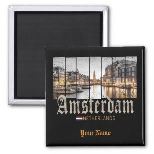 Amsterdam Niederlande Holland Vintage Souvenir Magnet