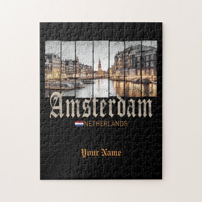 Amsterdam Niederlande Holland Vintage Souvenir Puzzle (Vertikal)