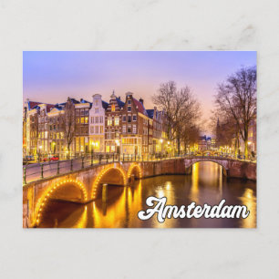 Amsterdam, Niederlande im frühen Abend Postkarte