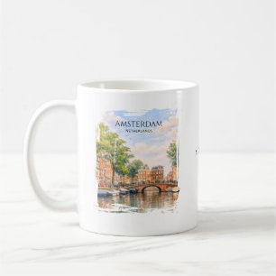 Amsterdam Niederlande Kanal Bunte Stadt Reise Kaffeetasse