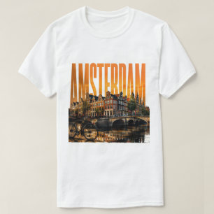 Amsterdam Niederlande Kanäle Golden 🗺️ T-Shirt