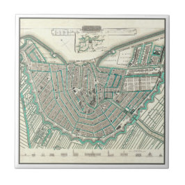 Amsterdam, Niederlande ・ Karte für antike Städte Fliese