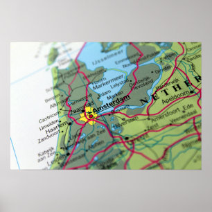 Amsterdam, Niederlande Karte Poster