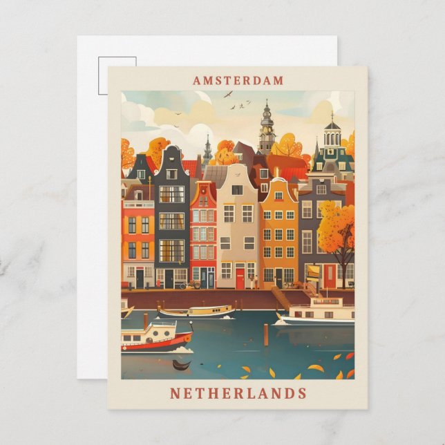 Amsterdam Niederlande Kunst, Dichtung und Musik Postkarte (Vorne/Hinten)