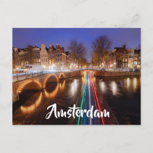 Amsterdam Niederlande Landschaftlich Waterways Pos Postkarte