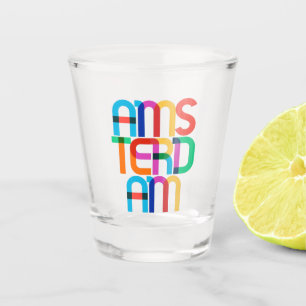 Amsterdam Niederlande Pop Art Letters Schnapsglas
