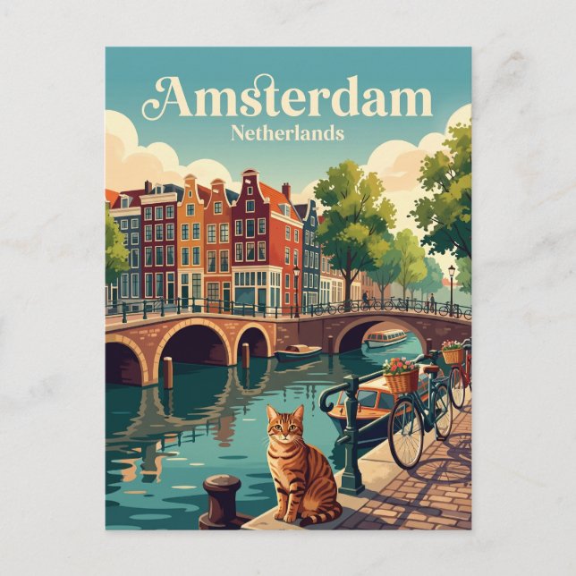 Amsterdam Niederlande Postkarte (Vorderseite)