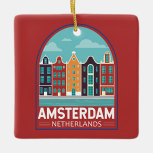 Amsterdam Niederlande Reise Kunst Vintage Keramikornament
