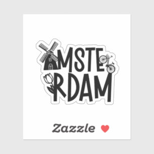 Amsterdam Niederlande Reise Souvenir Aufkleber