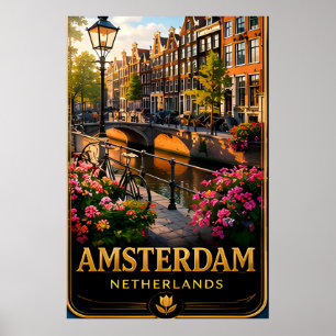 📍 Amsterdam Niederlande Reise-Souvenir für Touris Poster