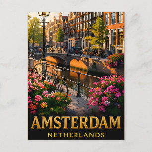 📍 Amsterdam Niederlande Reise-Souvenir für Touris Postkarte