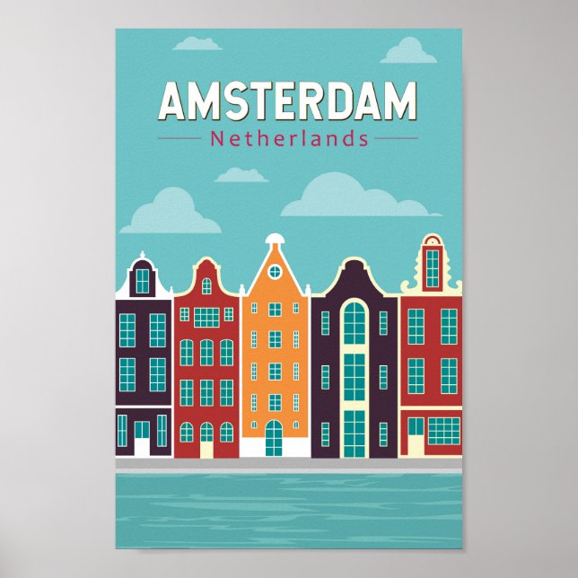 Amsterdam Niederlande Reisen Vintag Poster (Vorne)