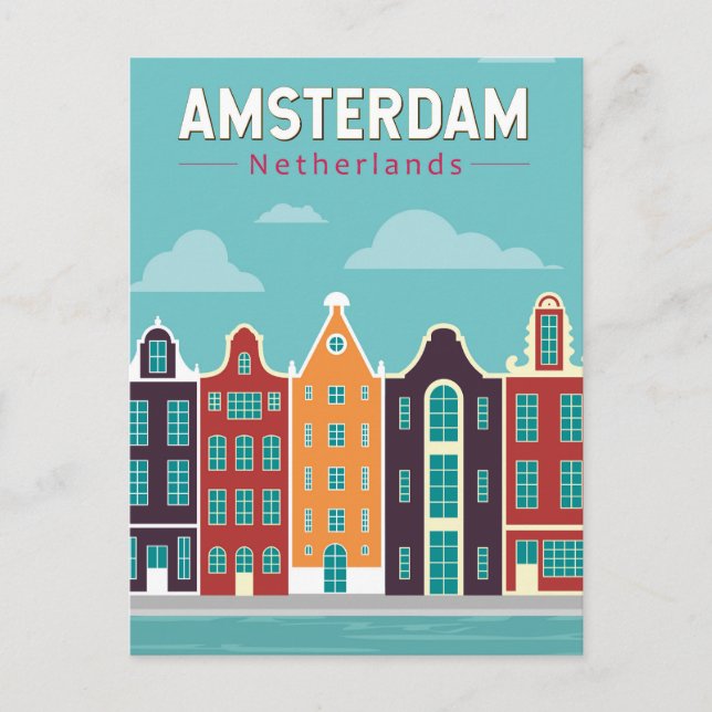 Amsterdam Niederlande Reisen Vintag Postkarte (Vorderseite)