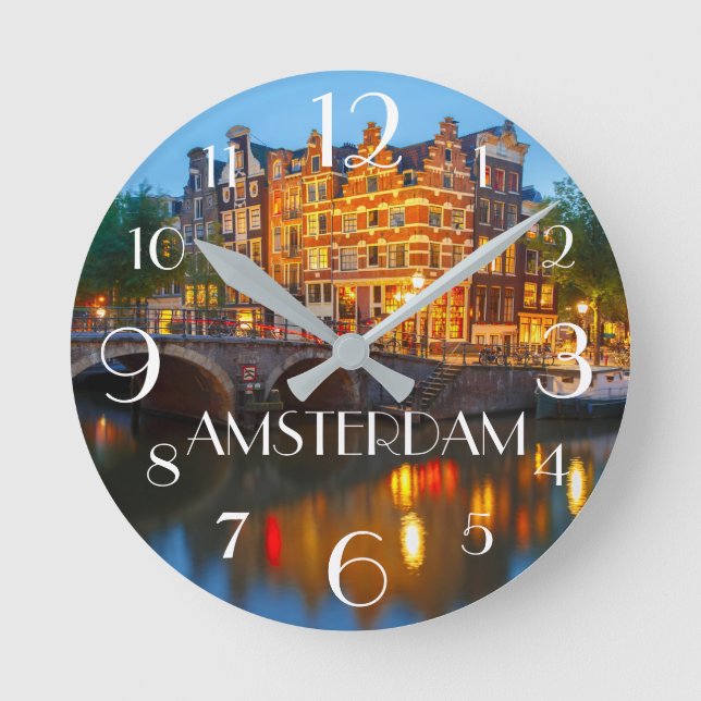 Amsterdam Niederlande Runde Wanduhr (Vorderseite)