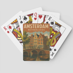 Amsterdam Niederlande Vintag Canal View Spielkarten