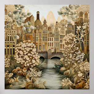 Amsterdam Niederlande Vintage-Stil  Poster